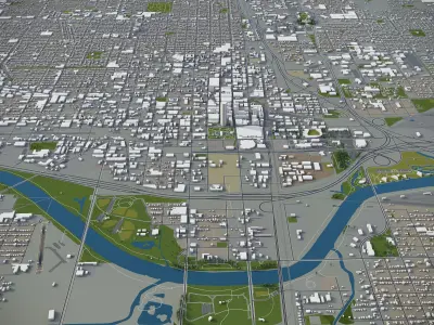 Oklahoma City  Low-poly 3D model