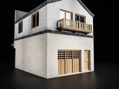 JAPANESE BUILDING 010 Low-poly 3D model