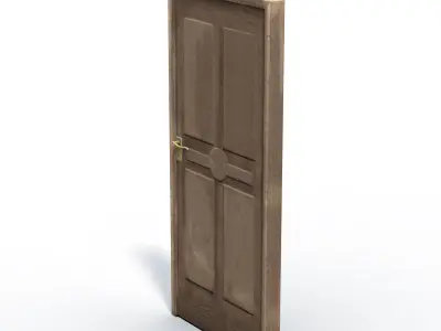 Wood Door Free low-poly 3D model