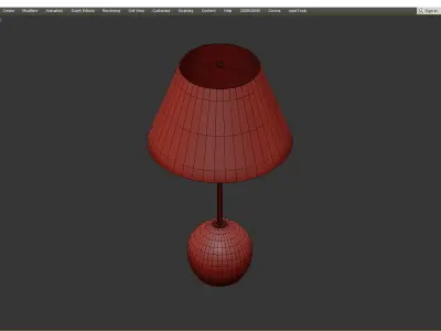 Minimalist Resin Metal LED  Table Lamp Low-poly 3D model