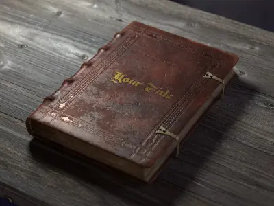  Old Incunable Book Rigged with 8K PBR Textures Low Poly 