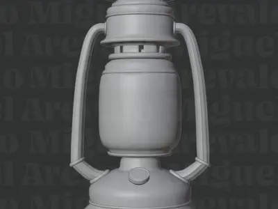 Vintage Oil Lantern 3D Model with FBX OBJ GLTF Low-poly 3D model
