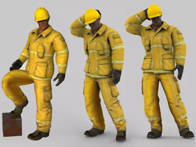 Construction worker model male Low-poly 3D model