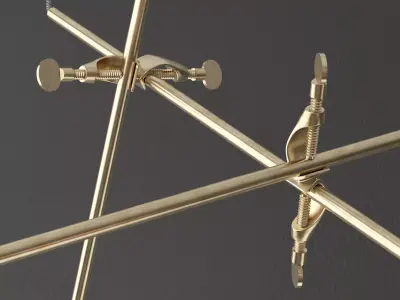 Mikado pendant light with three lights hanging from it 3D model