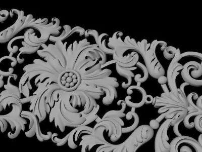 Central decor ornament for furniture 3D model