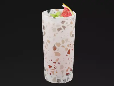 Grapefruit Cocktail Low-poly 3D model