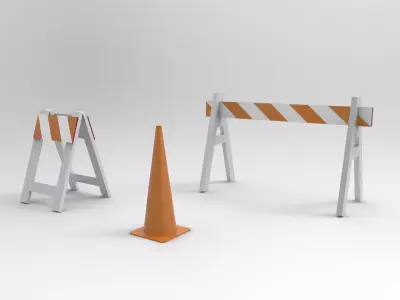 Street Road barriers  3D model
