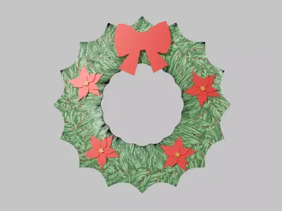 Front Door Christmas Wreath Low-poly 3D model