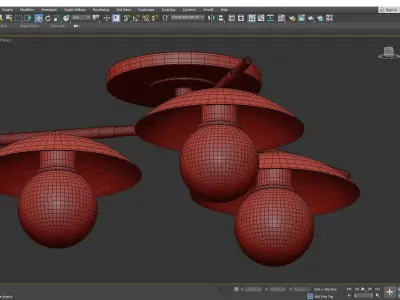 Julien Semi Flushmount Low-poly 3D model