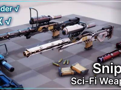 Sniper Sci-fi Weapon 3D model