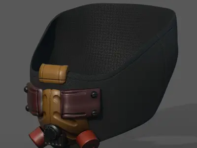 Gas mask respirator scifi futuristic 3d  Low-poly 3D model