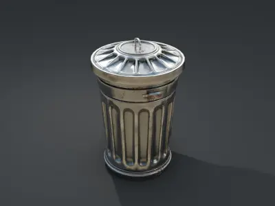 Trash can Low-poly 3D model