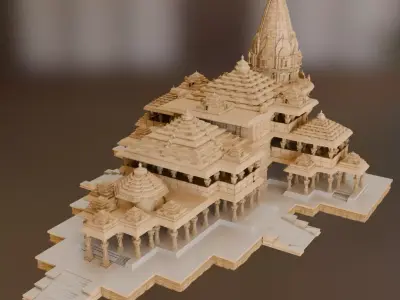 Detailed Vedic Temple - Ancient Mythical Architecture Concept 3D model