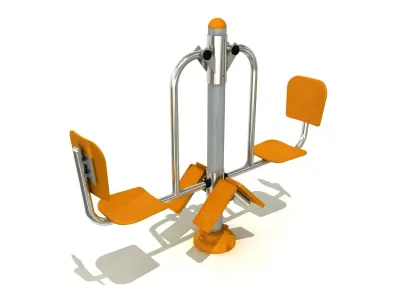 Stainless Outdoor Fitness Equipment Set 6 Units 3D model