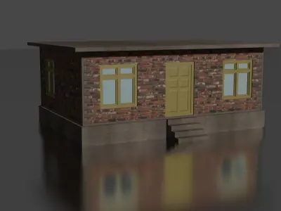 City house low-poly Low-poly 3D model 4