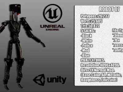 Sci-fi Robot Combat Low-poly 3D model