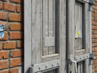 Old high door grey scan 35 Low-poly 3D model