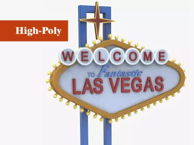 sign las vegas high-poly textured 3D model