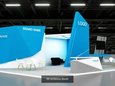 1 with 16 Exhibition Stand  Booth 3D model 3D Model 3D Model Pack
