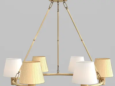 Dahlia collection chandelier with shades 3D model