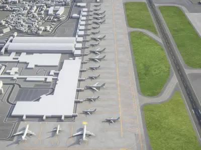 Ngurah Rai International Airport - DPS Low-poly 3D model