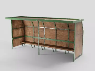 Bus Stop Low-poly 3D model