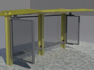 Bus stop Low-poly 3D model