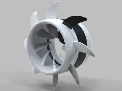 Turbine Motor 3D Model 3D print model