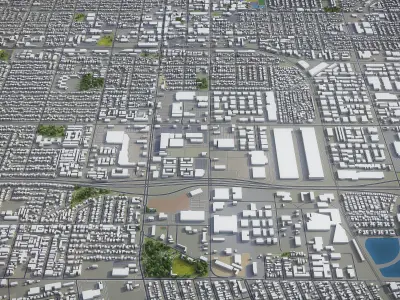 Fullerton  Low-poly 3D model