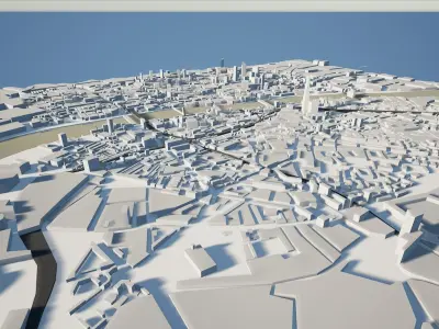 London City  - 21KM -  Multi Formats - Low Poly - VR AR Low-poly 3D model