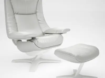 Lowpoly Natuzzi Revive Chair and Ottoman Low-poly 3D model