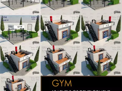 GYM all 10 Leves Low-poly 3D model
