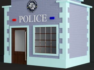 Children playhouse Police department 2 for kids 3D model