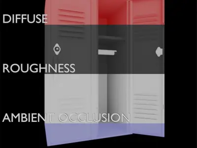 detailed locker 3D model 3D model