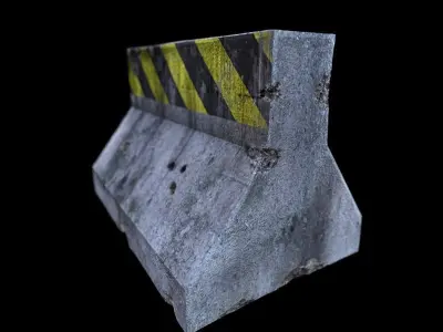 Road Block Low-poly 3D model