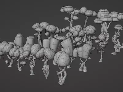 Enchanted Forest - Stylized Fantasy Asset Pack Low-poly 3D model