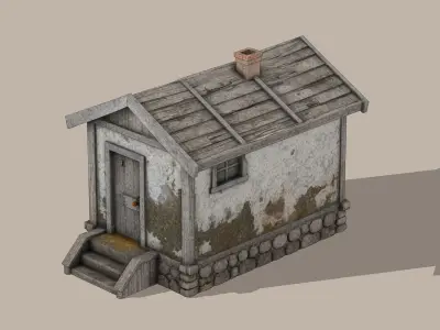 Rustic countryside cottage 3D model