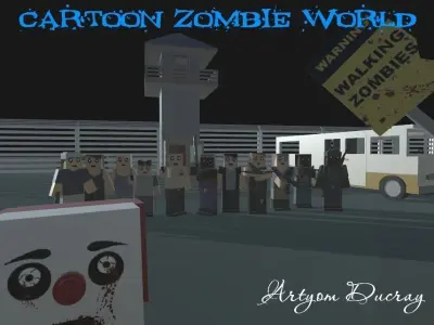 Cartoon Zombie World Low-poly 3D model