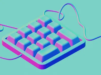 Three-dimensional model of a mini keyboard 3D model