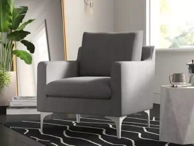 Buehler Wide Armchair - 2 Colour 3D model