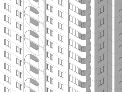 Soviet Serial Panel House 3D model