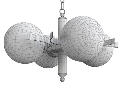 Hand Blown Opaline Glass Chandeliers Low-poly 3D model