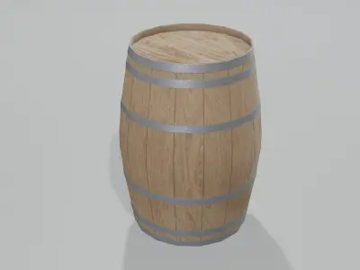 Light Toasted Lowpoly Bordeaux Barrel Low-poly 3D model