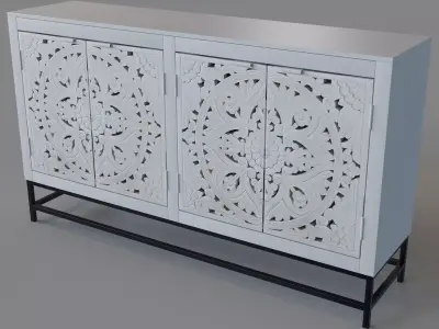 C2C Four Door Credenza 3D model