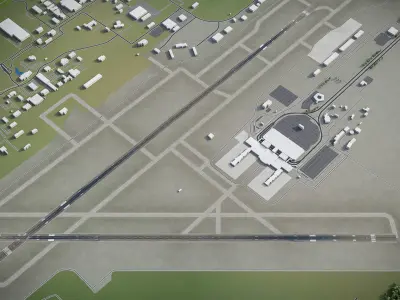 Syracuse Airport Low-poly 3D model