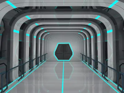 Sci Fi Corridor 3D model 28