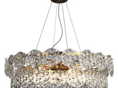 MORELLA chandelier with clear crystals and gold metal Low-poly 3D model