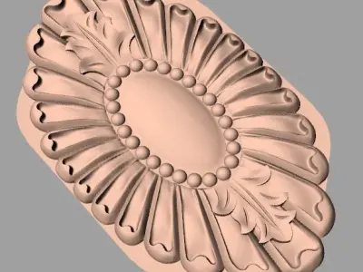Furniture decoration round flower 3D STL model for CNC E912 3D model