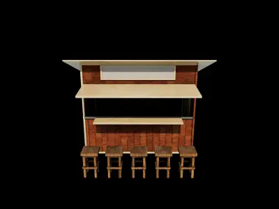 Kiosk Stand Food Booth 3D model