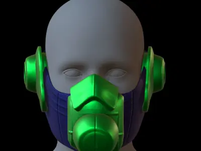 Gas mask helmet 3d model scifi Low-poly  Low-poly 3D model 327